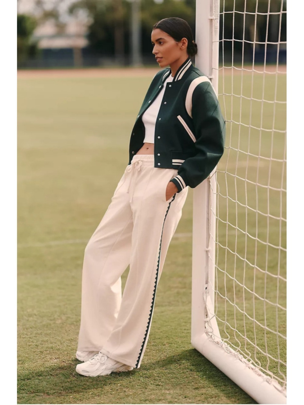 Anthropologie Daily Practice Barrel Track Pants in Ivory Size M